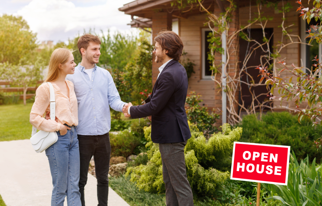 New home owners shaking hands